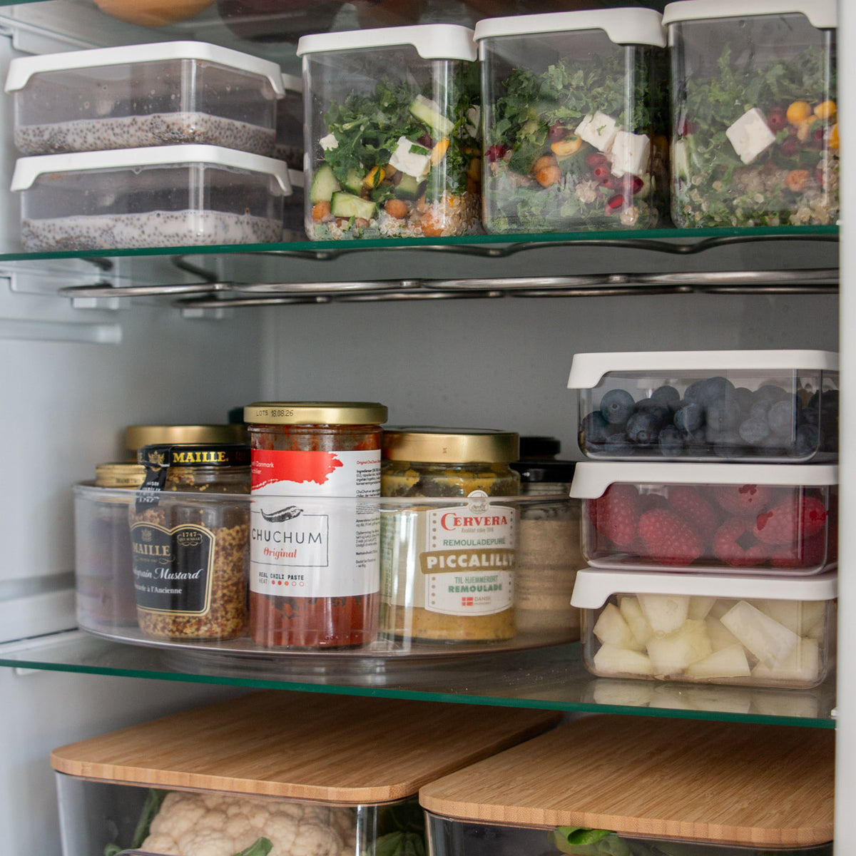 Gastomax 0,35 L plastbøtte med låg – mealprep og frugt i køleskab