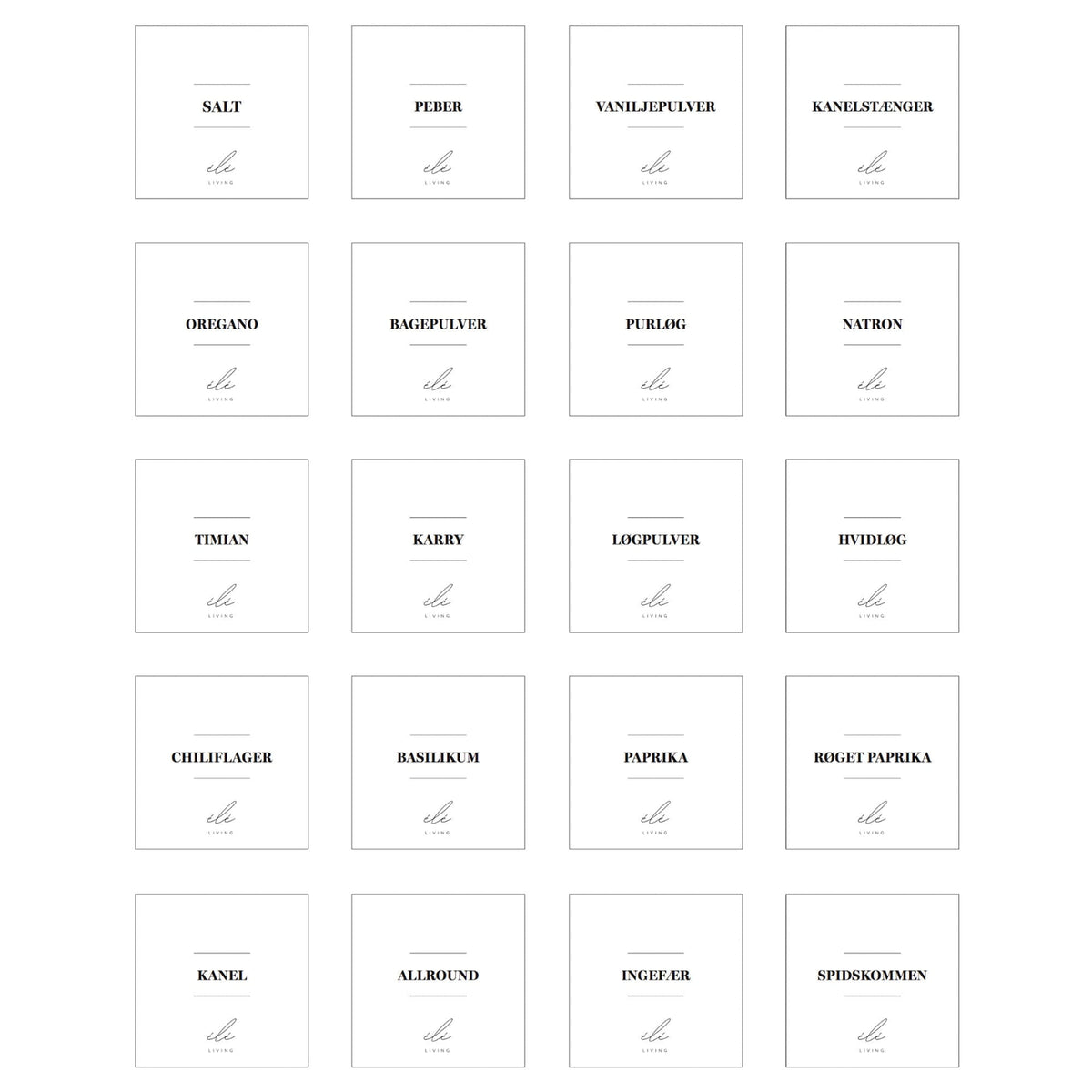 Labels Labels Krydderi design 1 aestetisk ele living