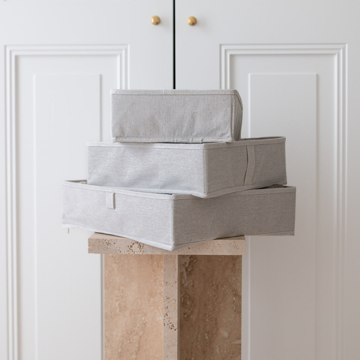 Opbevaringskasse i stof – beige